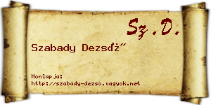 Szabady Dezső névjegykártya